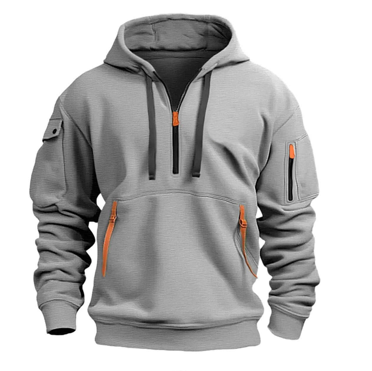 Felpa da Uomo con Cappuccio e Zip – Felpa Casual da Esterno