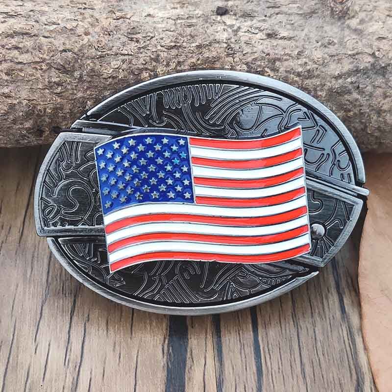 Fibbia per cintura ovale da cowboy in metallo