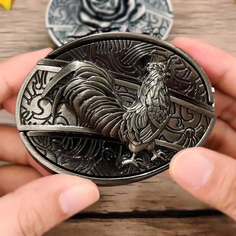 Fibbia per cintura ovale da cowboy in metallo