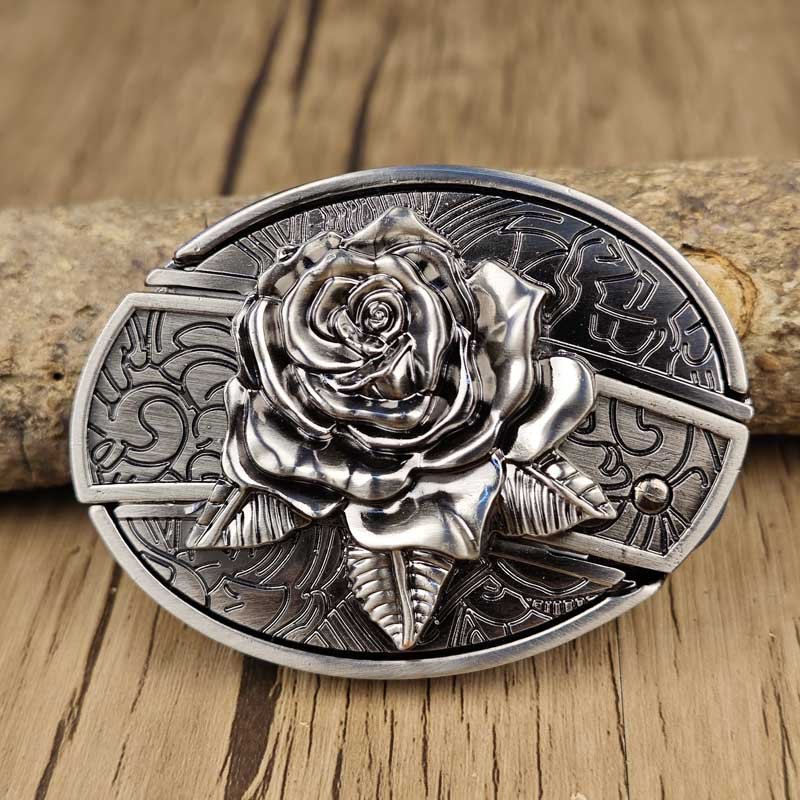Fibbia per cintura ovale da cowboy in metallo