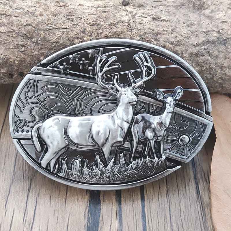 Fibbia per cintura ovale da cowboy in metallo