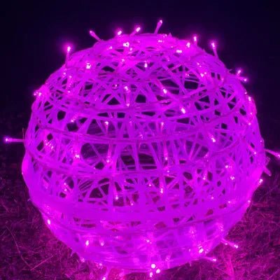 Ghirlanda Luminosa Decorativa da Esterno con Sfere in Rattan - Illuminazione da Giardino - Sfere Decorative