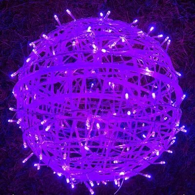 Ghirlanda Luminosa Decorativa da Esterno con Sfere in Rattan - Illuminazione da Giardino - Sfere Decorative
