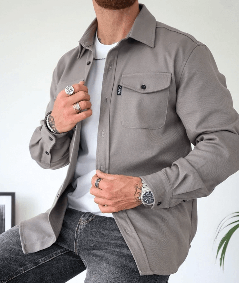 Giacca camicia da uomo moderna