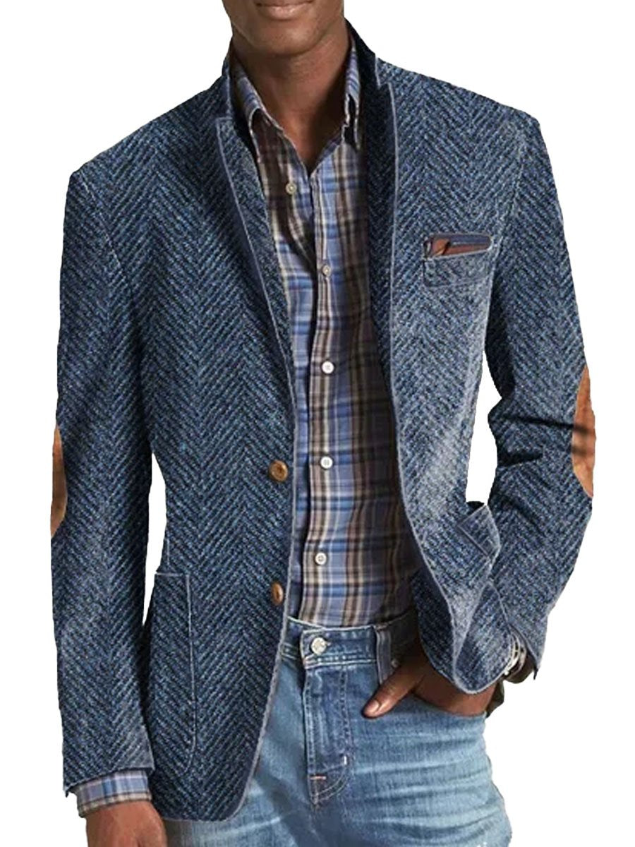 Giacca Casual in Camoscio con Motivo Spinato