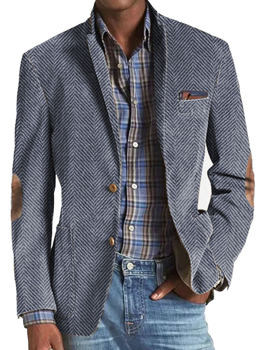 Giacca Casual in Camoscio con Motivo Spinato