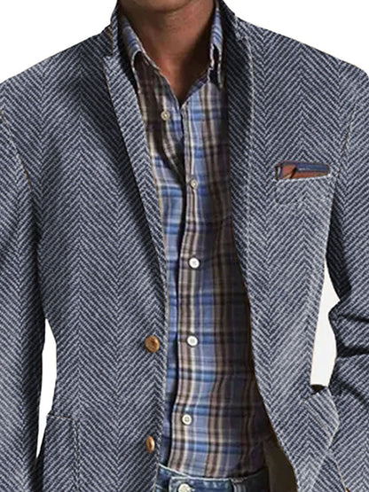 Giacca Casual in Camoscio con Motivo Spinato