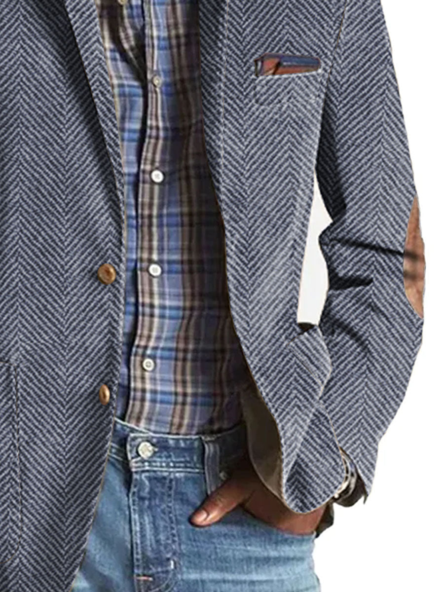 Giacca Casual in Camoscio con Motivo Spinato