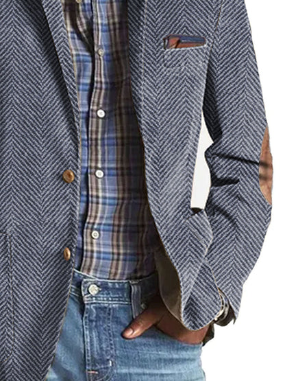 Giacca Casual in Camoscio con Motivo Spinato