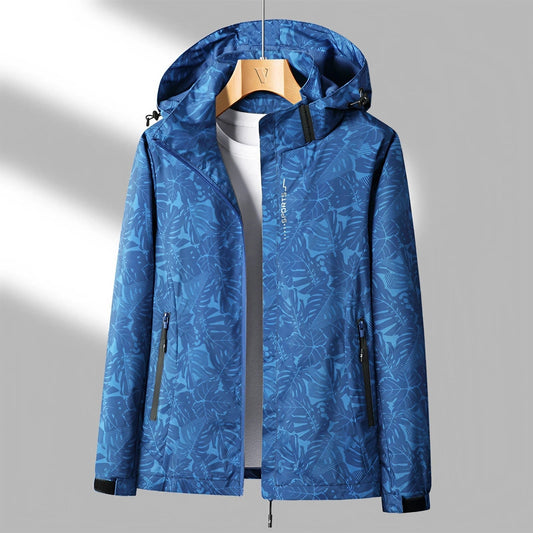 Giacca da donna con cappuccio e zip a fantasia floreale