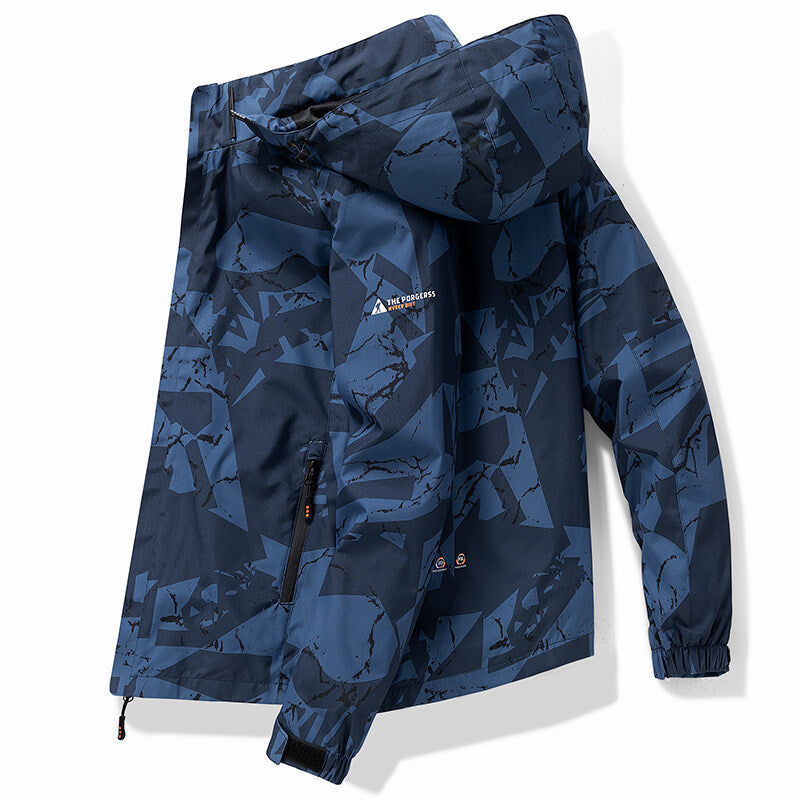 Giacca da sci da uomo con cappuccio dal design sportivo ed elegante