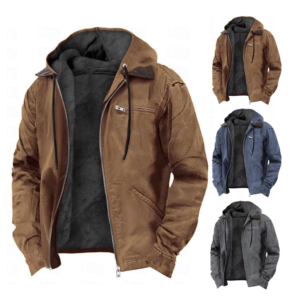 Giacca da Uomo con Cappuccio e Zip