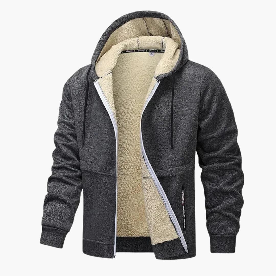 Giacca da Uomo in Fleece con Zip e Maniche Lunghe
