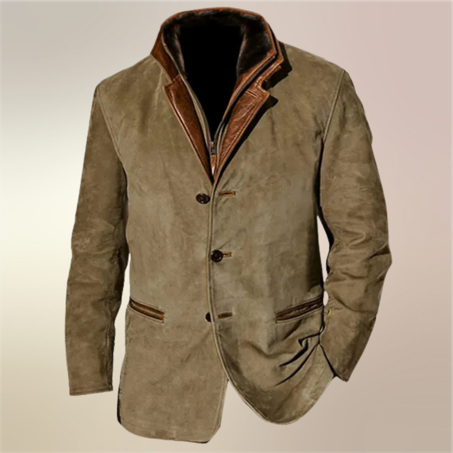 Giacca da uomo in pelle di cervo in stile vintage – Eleganza classica e comfort moderno
