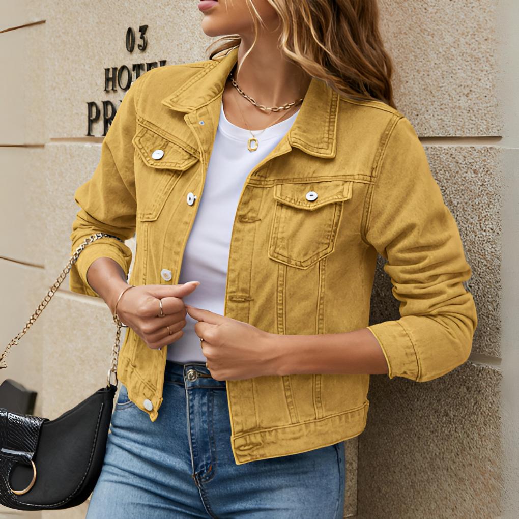 Giacca di jeans da donna vestibilità regular