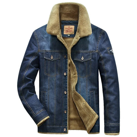Giacca di Jeans Uomo con Fodera in Sherpa