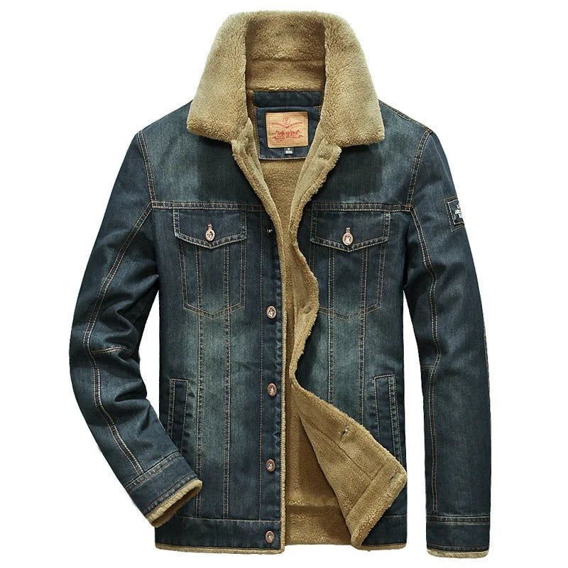Giacca di Jeans Uomo con Fodera in Sherpa
