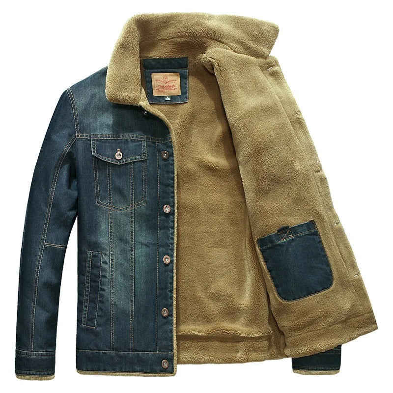 Giacca di Jeans Uomo con Fodera in Sherpa