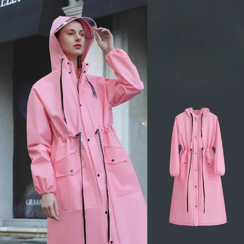 Giacca impermeabile lunga da donna