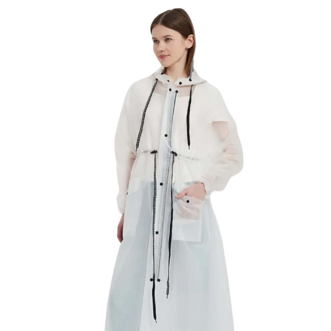 Giacca impermeabile lunga da donna