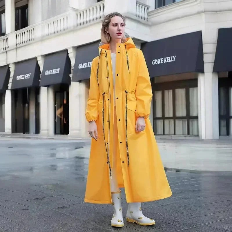 Giacca impermeabile lunga da donna