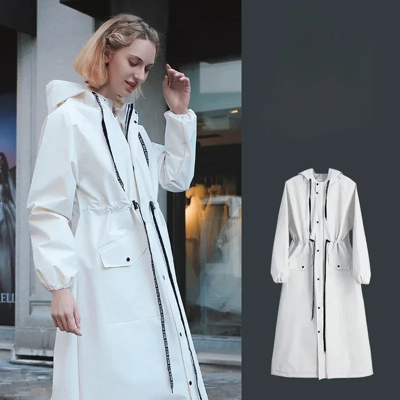 Giacca impermeabile lunga da donna