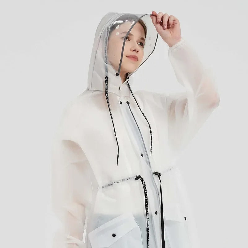Giacca impermeabile lunga da donna