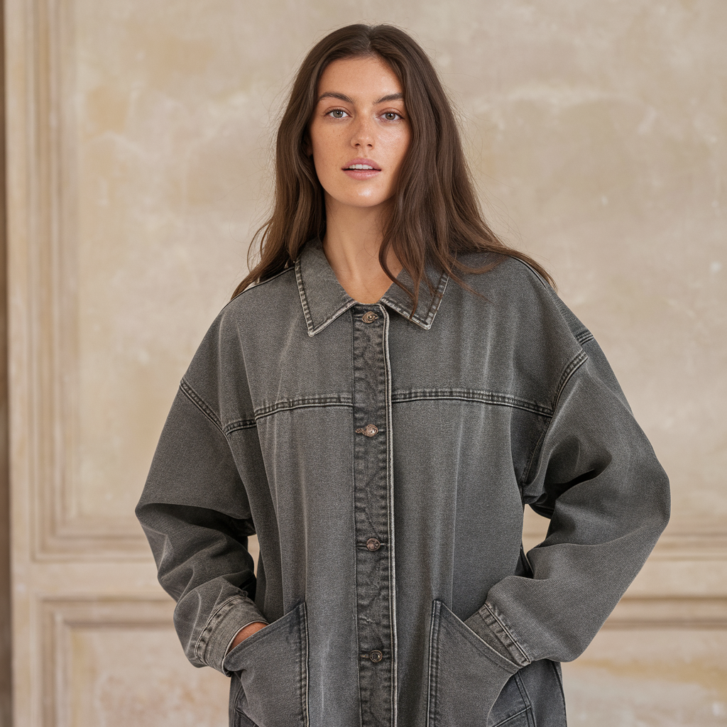 Giacca in Jeans Leggera da Donna - Giacca Mezza Stagione Traspirante per l'Uso Quotidiano