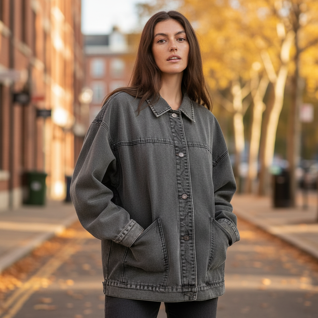 Giacca in Jeans Leggera da Donna - Giacca Mezza Stagione Traspirante per l'Uso Quotidiano