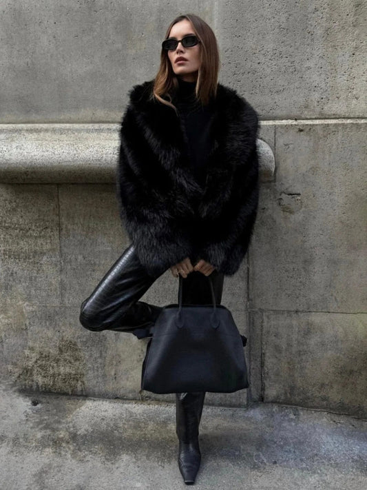 Giacca in pelliccia oversize da donna