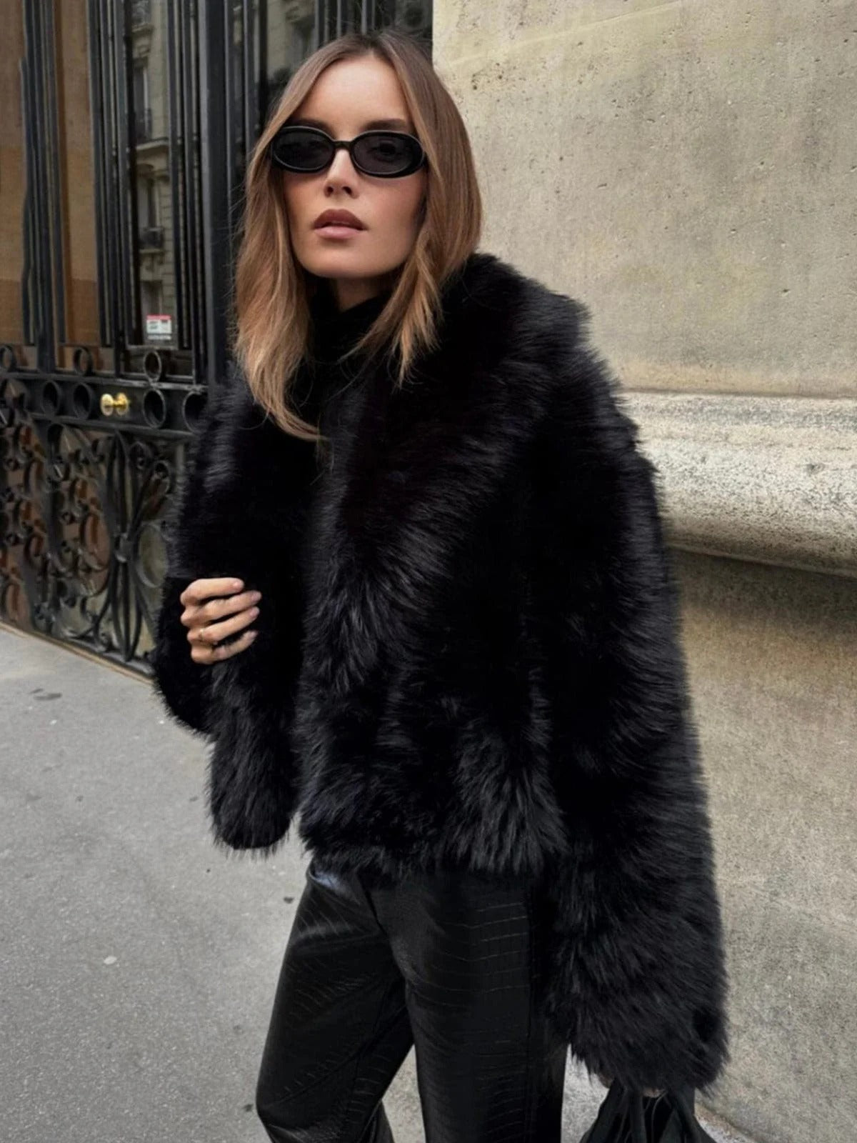 Giacca in pelliccia oversize da donna