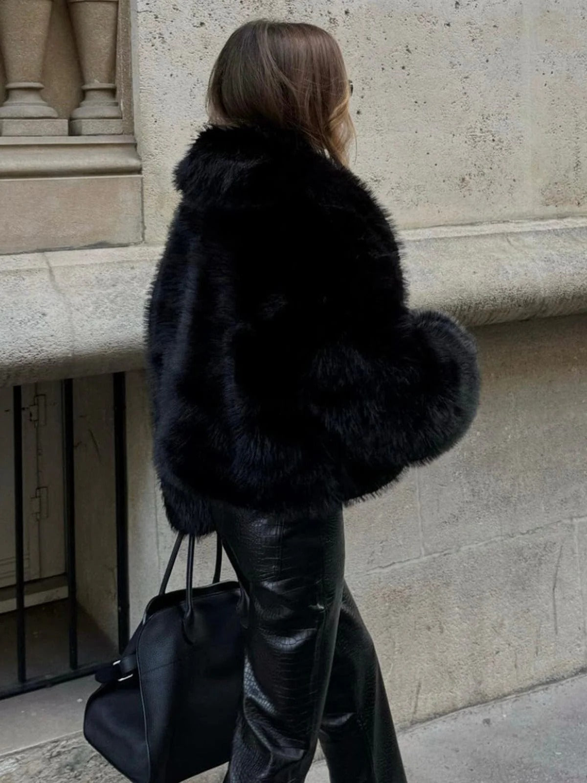 Giacca in pelliccia oversize da donna
