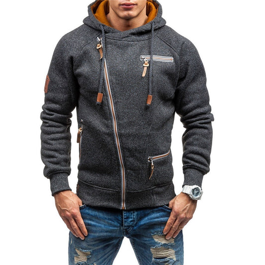 Giacca in pile da uomo con cappuccio e zip