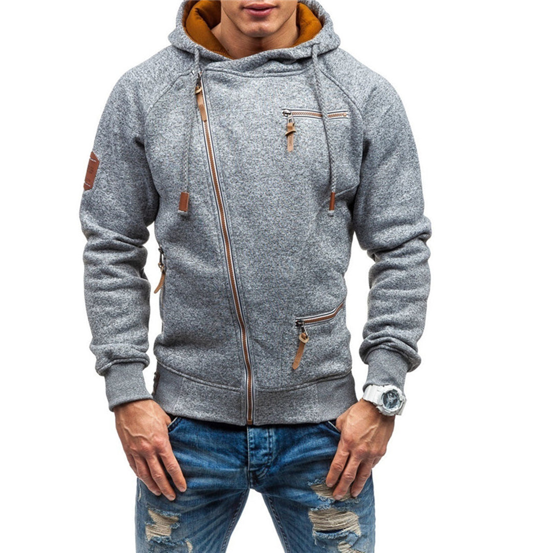 Giacca in pile da uomo con cappuccio e zip