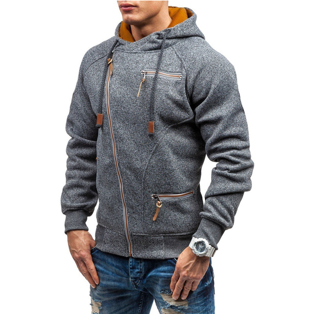 Giacca in pile da uomo con cappuccio e zip