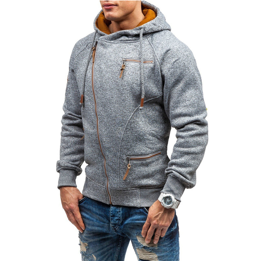 Giacca in pile da uomo con cappuccio e zip