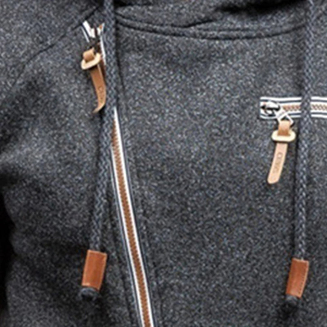 Giacca in pile da uomo con cappuccio e zip