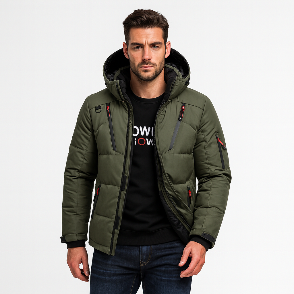 Giacca parka invernale da uomo – Cappotto impermeabile e antivento con spessa fodera in fleece