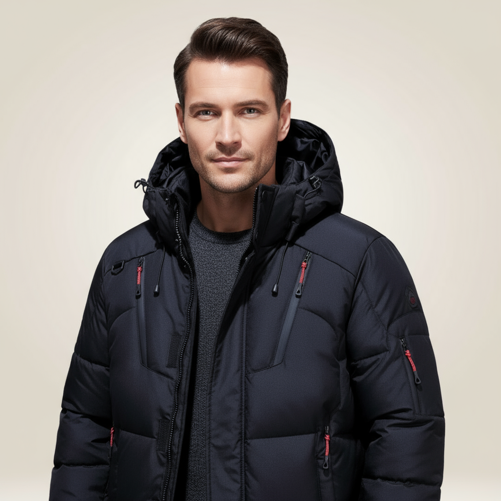 Giacca parka invernale da uomo – Cappotto impermeabile e antivento con spessa fodera in fleece