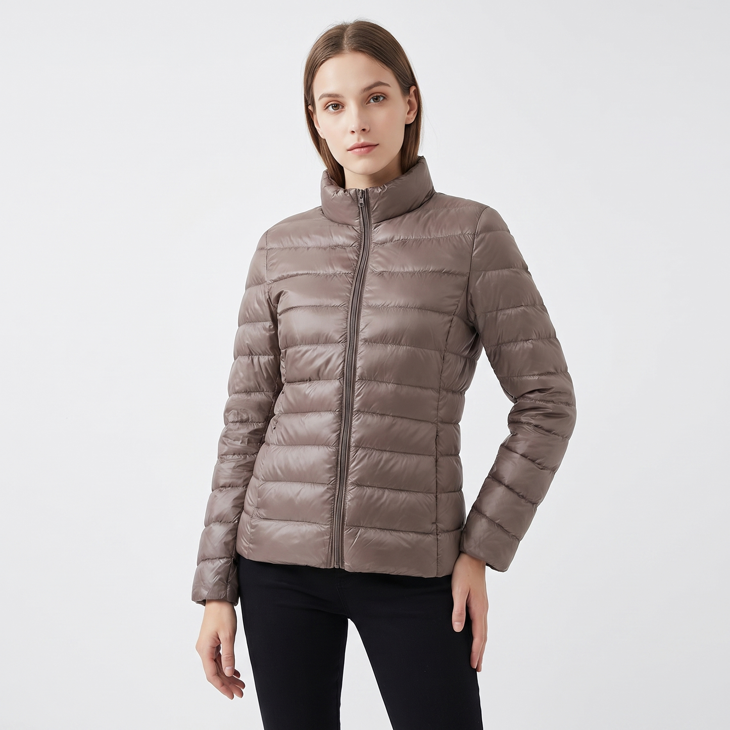 Giacca piumino trapuntata ultraleggera da donna | Cappotto invernale ripiegabile e tascabile