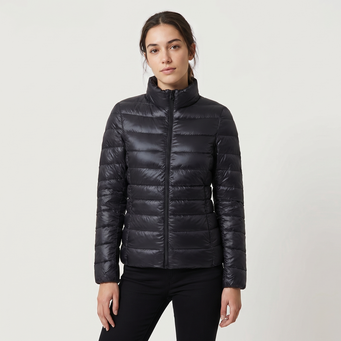 Giacca piumino trapuntata ultraleggera da donna | Cappotto invernale ripiegabile e tascabile