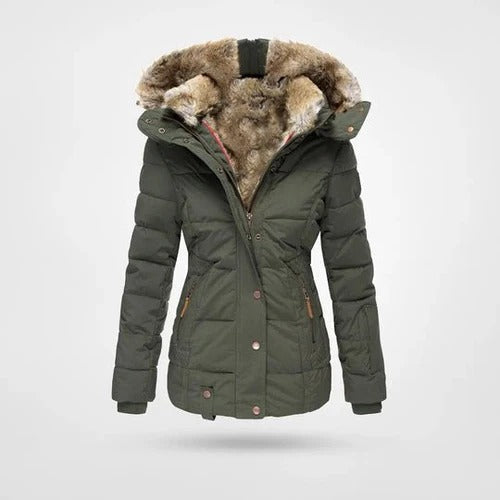 Giacca puffer da donna con cappuccio