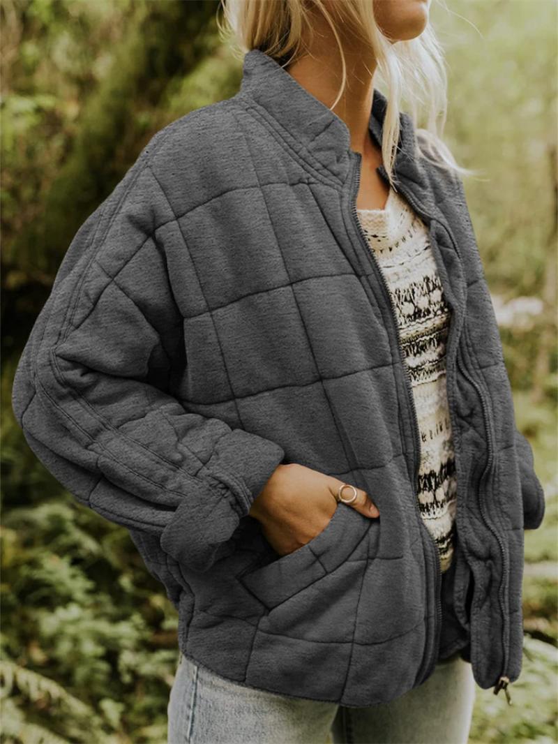 Giacca trapuntata elegante con zip