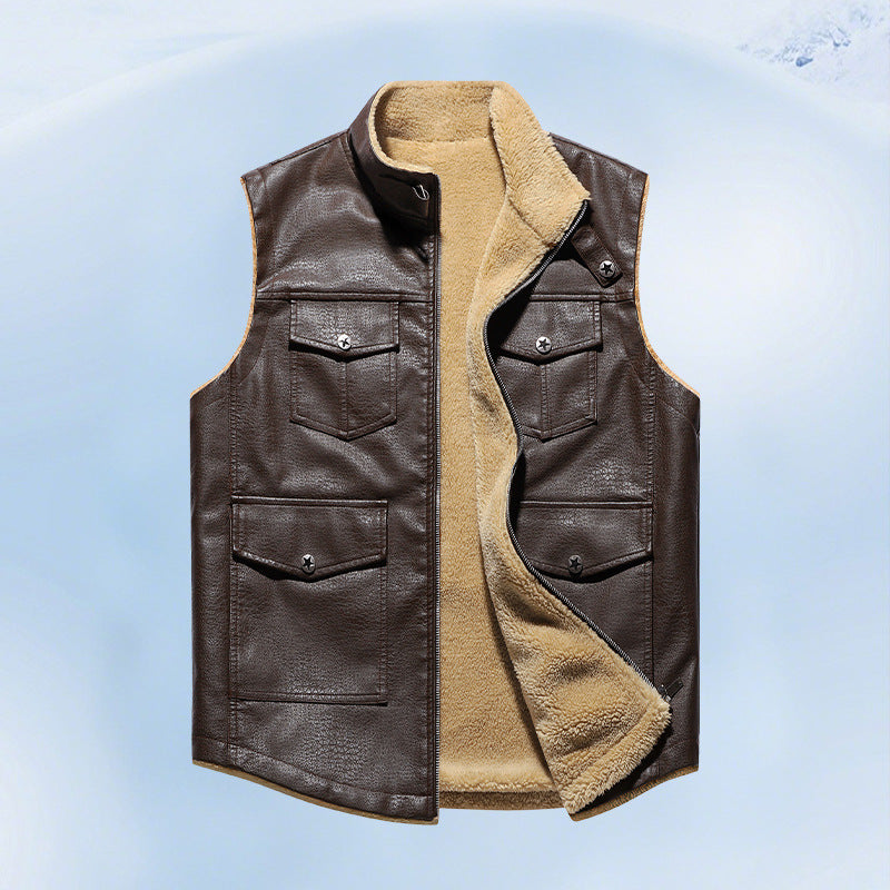 Gilet confortevole in pelle d'agnello