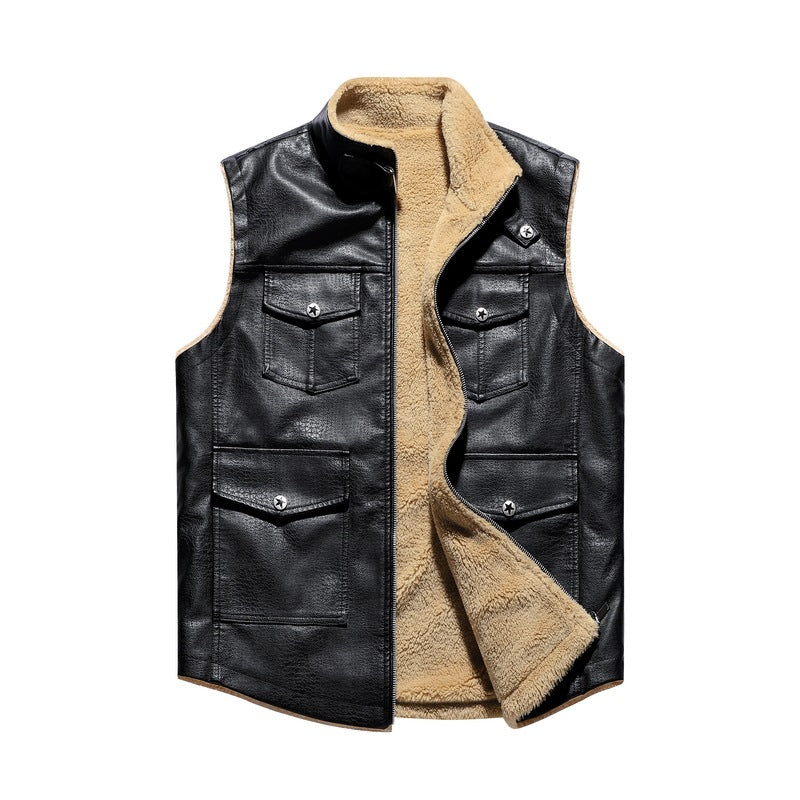 Gilet confortevole in pelle d'agnello