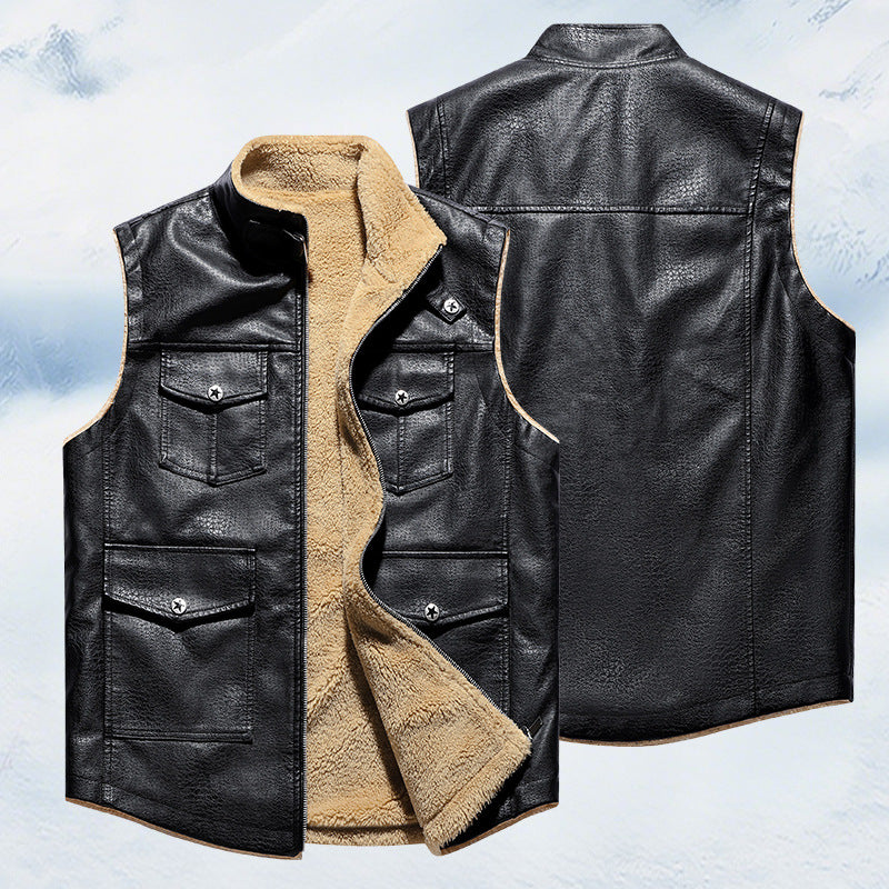 Gilet confortevole in pelle d'agnello