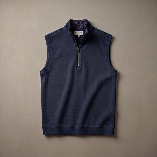 Gilet da golf da uomo stretch con zip a un quarto | Abbigliamento tecnico antivento e traspirante