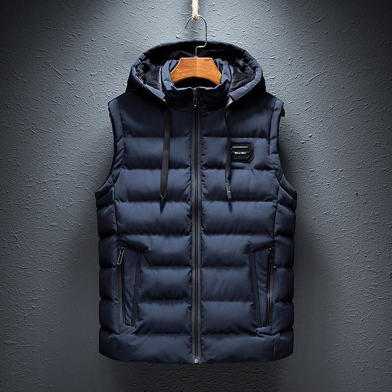 Gilet da Uomo Imbottito con Cappuccio