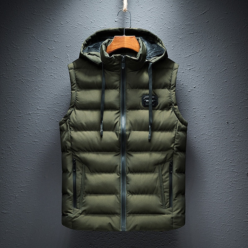 Gilet da Uomo Imbottito con Cappuccio