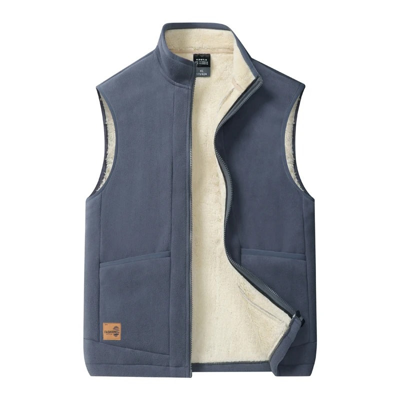 Gilet invernale imbottito da uomo in grigio e blu marino